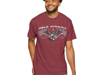 WD Relaxed fit T-Shirt: Medium-heavy weight (6.1  oz/yd² material) - WD Eagle 8-2025 Design Front, Flexlinc Back - Shirt brand: Comfort Colors 1717