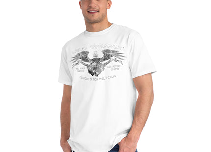 WD Regular fit T-Shirt: Medium weight (5.5  oz/yd² material) - WD Eagle Front, Flexlinc Back - Shirt brand: Econsious EC1000