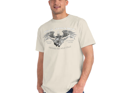 WD Regular fit T-Shirt: Medium weight (5.5  oz/yd² material) - WD Eagle Front, Flexlinc Back - Shirt brand: Econsious EC1000