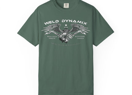 WD Relaxed fit T-Shirt: Medium-heavy weight (6.1  oz/yd² material) - WD Eagle 8-2025 Design Front, Flexlinc Back - Shirt brand: Comfort Colors 1717