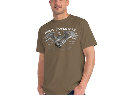 WD Regular fit T-Shirt: Medium weight (5.5  oz/yd² material) - WD Eagle Front, Flexlinc Back - Shirt brand: Econsious EC1000
