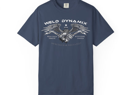 WD Relaxed fit T-Shirt: Medium-heavy weight (6.1  oz/yd² material) - WD Eagle 8-2025 Design Front, Flexlinc Back - Shirt brand: Comfort Colors 1717