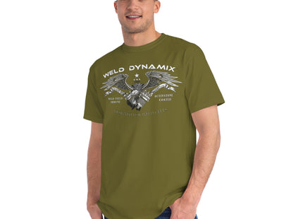 WD Regular fit T-Shirt: Medium weight (5.5  oz/yd² material) - WD Eagle Front, Flexlinc Back - Shirt brand: Econsious EC1000