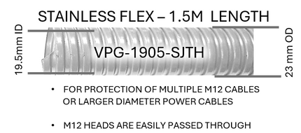#VPG-1905-SJTH  19.5mm ID  Stainless Flex - 1.5m length