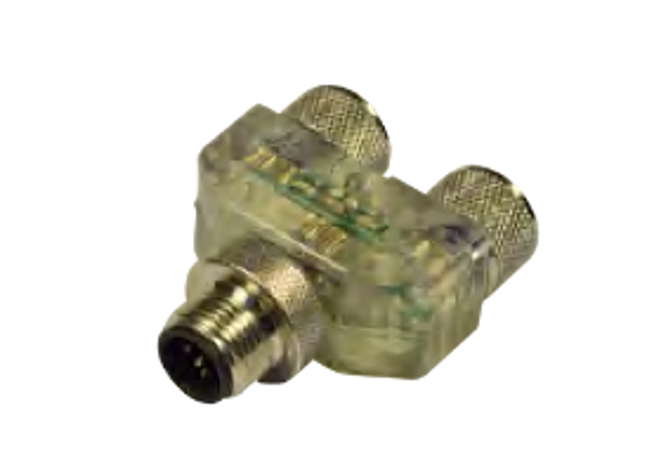 #WCC-1212AB-GYAH - DUAL LED A-B CHANNEL UNIVERSAL 5 WIRE M12 TEE - WELDING OPTIMIZED