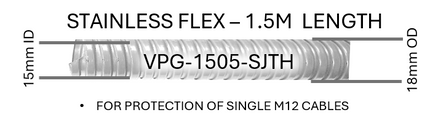 #VPG-1505-SJTH  15mm ID  Stainless Flex - 1.5m length