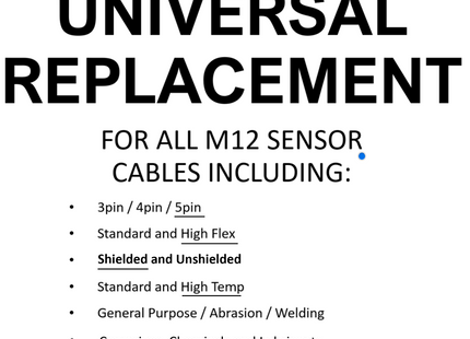#WCC-0200-T5MF-A ALPHAGRADE Universal Weld Immune Cable 2.0m Length - 5 Pin M Straight/F Straight - Shielded