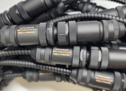 #WCC-0054-F4MF-U M12 4-Pin ULTRAGRADE Armored Stainless FLEXLINC Cable - Male Straight to Female Straight - 54" Length