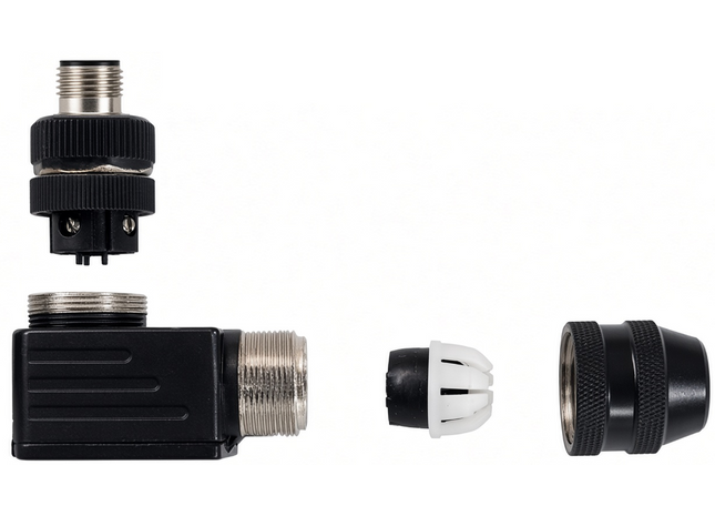 #WCA-1204-M9AH  M12 4-Pin Male 90 Field Attachable Connector - WELD RESISTANT