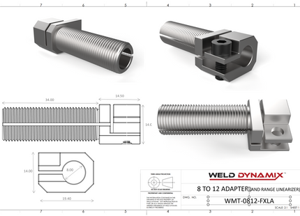 #WMT-0812-FXLA 8mm-to-12mm MOUNTING ADAPTER - LONG