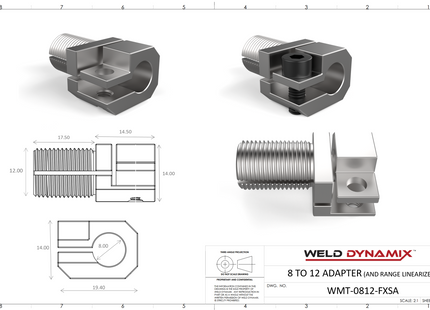 #WMT-0812-FXSA 8mm-to-12mm MOUNTING ADAPTER - SHORT