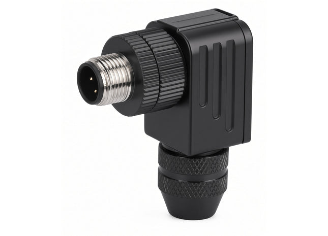 #WCA-1204-M9AH  M12 4-Pin Male 90 Field Attachable Connector - WELD RESISTANT