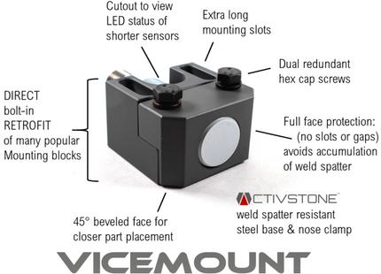 12mm sensor mount ACTIVSTONE weld spatter slag resistant for inductive proximity switch in welding environments